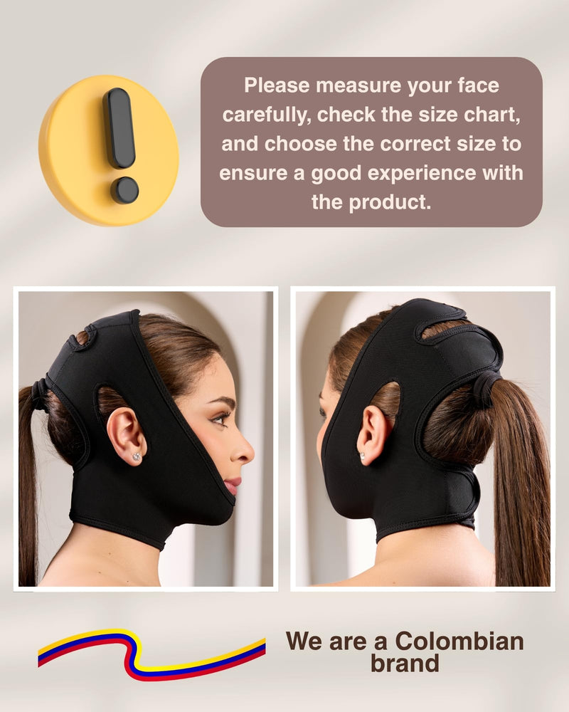 Shape Concept 301 Chin Strap Support Band Neck Bandage Face Chin High Compression XX-Large Black