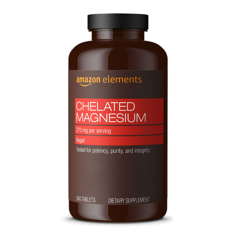 Amazon Elements Chelated Magnesium Glycinate (240 Tablets) and Amazon Elements B Complex (65 Capsules)