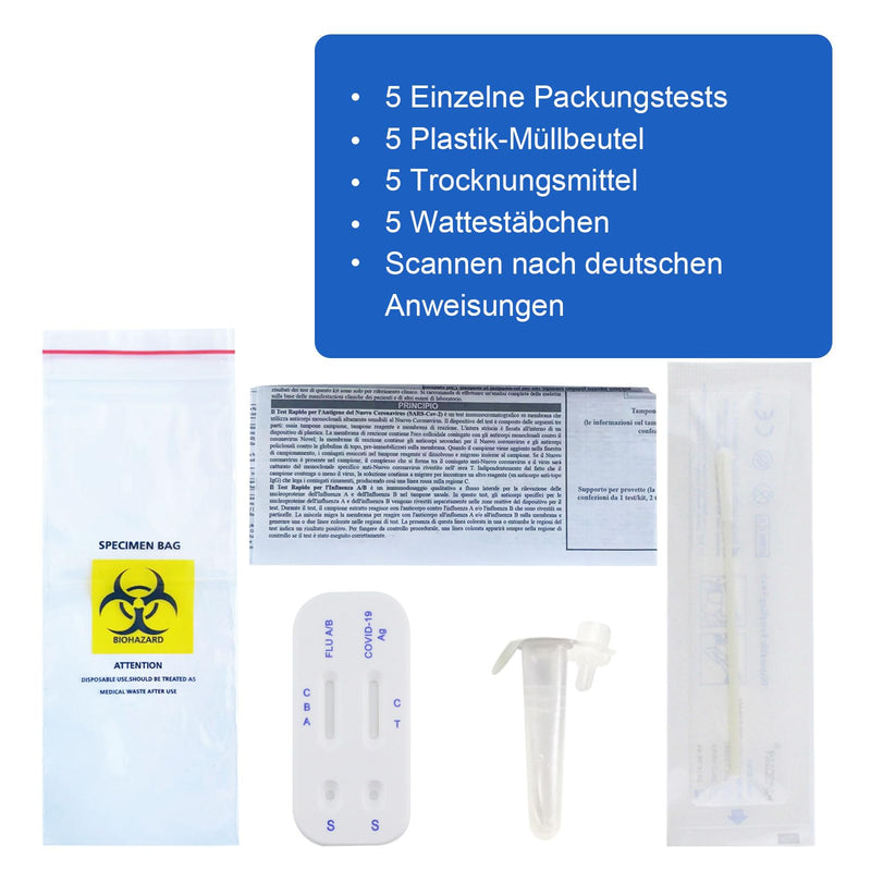 [Australia] - REALY Corona rapid test and flu test for home Covid 19 & Influenza A/B Combo Rapid Test Cassette, self-test for home (8 pieces) 8 pieces 