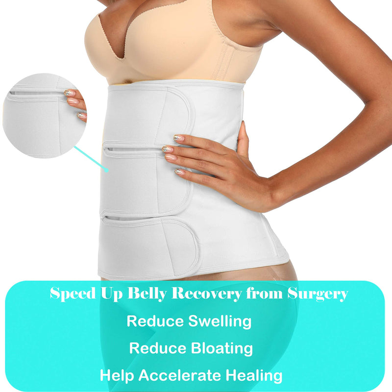 Abdominal Surgical Binder Wrap for Stomach Post Surgery Compression C section Postpartum Support Recovery after Hysterectomy Belly Band X-Large White