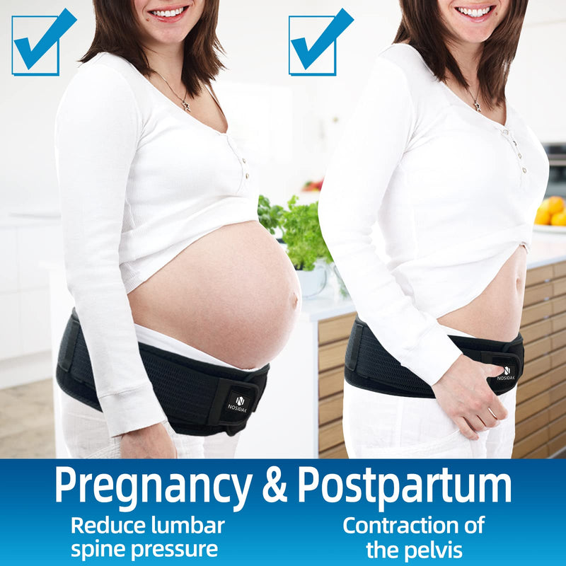 SI Belt - Sacroiliac Belt for Women and Men, SI Joint Pain Relief, Pelvis Support, Sciatic Nerve Brace, Lower Back Lumbar Hip Brace for Sciatic Pain Relief, Adjustable Pregnancy Support Band Black One Size