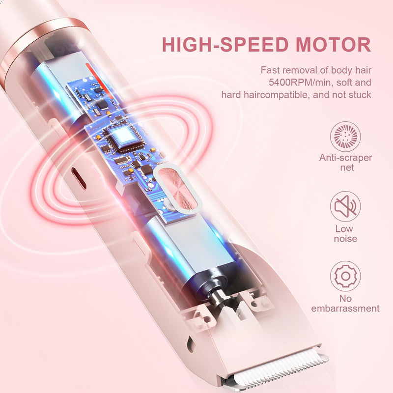 [Australia] - Bikini Shaver,2025 New Dual Head Shaver Women, 2 in 1 Wet & Dry Waterproof Electric Bikini Trimmer for Women,Pink Pink 