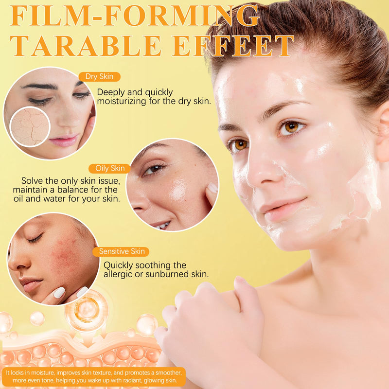 Turmeric Vitamin C Collagen Overnight Wrapping Peel Off Mask with Retinol for A Clear, Dewy, Radiant Complexion Against Roughed & Stressed & Saggy Skin, Anti-Aging/Wrinkles/Fine Lines, 2.53 Oz/75 ML 2.53 Ounce (Pack of 1)