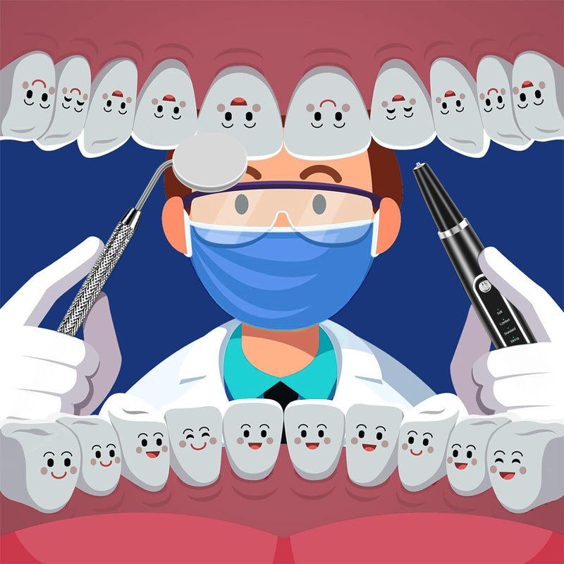 [Australia] - Lutranstra Teeth Cleaning Set Tartar Remover Pro Ultrasonic Teeth Cleaning Set for Home Care of Teeth at Home There are 5 adjustable modes and 3 interchangeable cleaning heads 