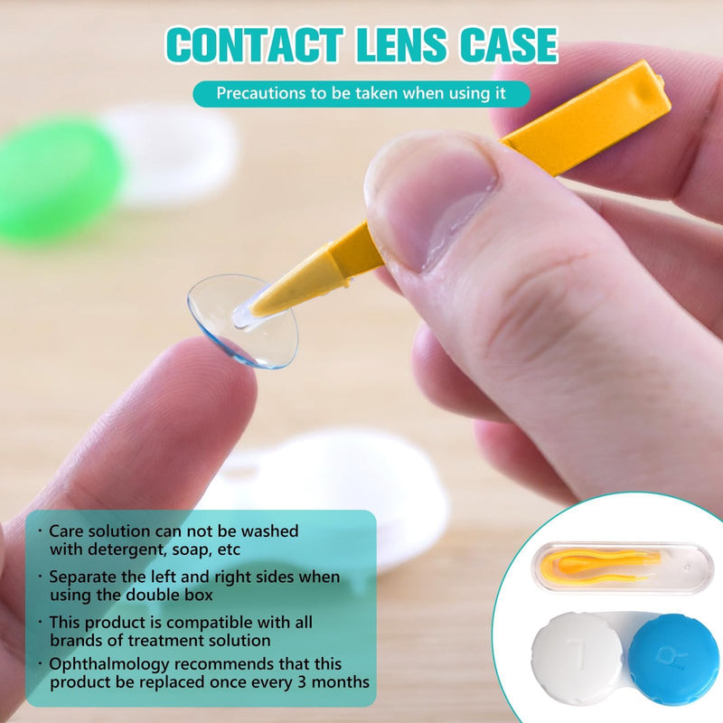 [Australia] - Contact lens case 6 pieces, contact lens remover set 2 pieces, leak-proof travel contact lens case set for home and travel, very easy to carry and can be easily stored in your pocket wallet 