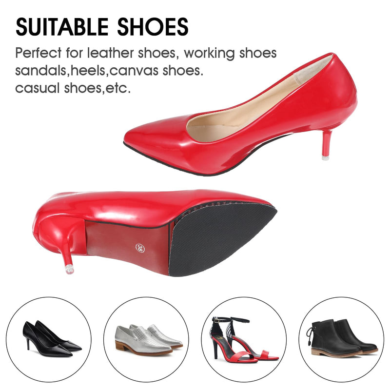 [Australia] - YUXIANLB Pack of 4 shoe sole protectors, self-adhesive shoe sole protectors for high heels, black shoe sole protectors, silicone anti-slip shoe handles on the bottom of the shoes, non-slip shoe pads 