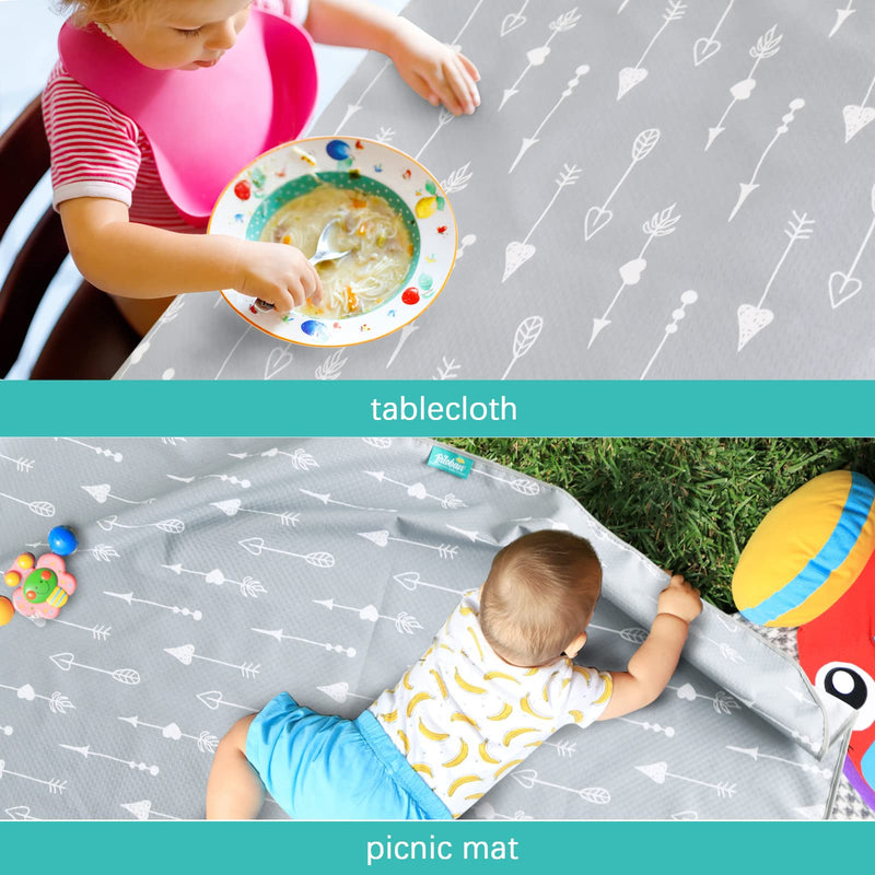 [Australia] - Splat Mat 2 Pack for Under High Chair & Arts & Crafts & Eating Mess, Waterproof Baby Playtime Anti-Slip Mat for Floor or Table, Reusable & Portable Splash Mat 42” ×46” Cloud & Arrow 42x46-inch 