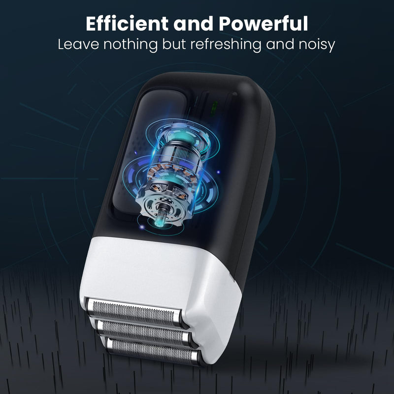 [Australia] - SweetLF Electric Razor for Men, Upgraded Foil Shaver, 3 Floating Blades, 90 Min Runtime, USB Rechargeable, Wet & Dry, Black, LK-3303 