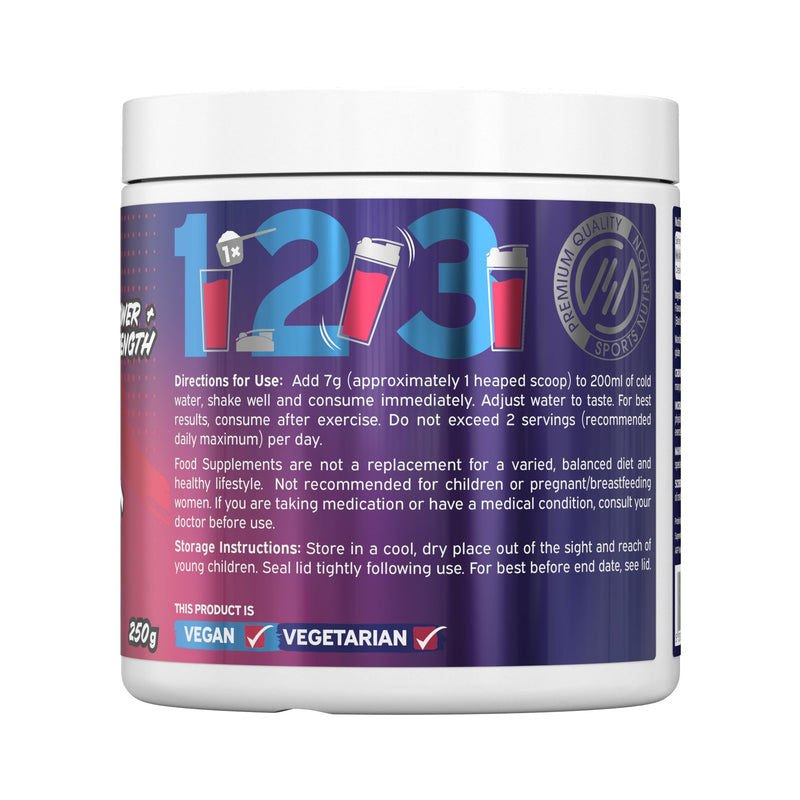 Protein Dynamix - Creatine Monohydrate Powder • Mixed Berry Flavour • 250g Tub (38 Servings) • Vegan & Gluten Free • Micronised Creatine Supplement for Muscle Strength, Power, Performance & Recovery 250 g (Pack of 1)