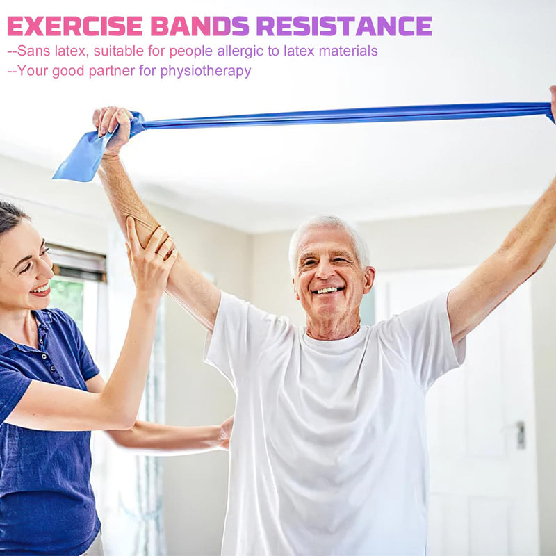 [Australia] - Resistance Bands, 5 Pcs Exercise Bands Elastic Stretch Bands for Fitness Yoga Pilates Stretching Strength Training, Workout Bands for Home Gym 