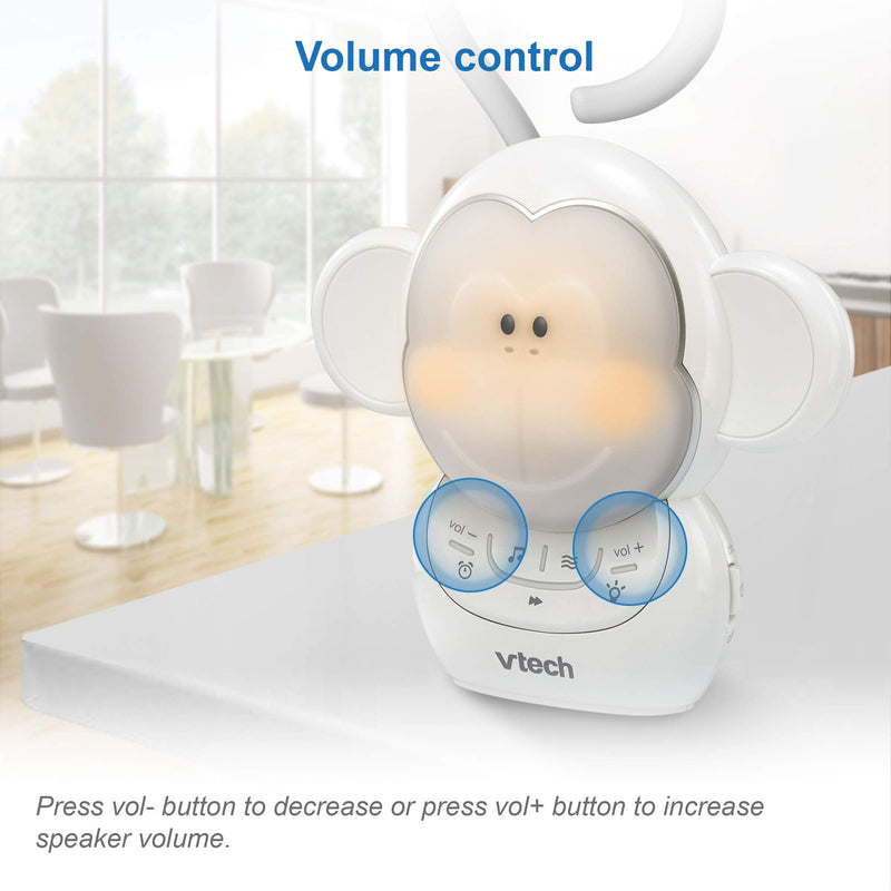 [Australia] - VTech BC8211 Myla The Monkey Baby Sleep Soother with a White Noise Sound Machine Featuring 5 Soft Ambient Sounds, 5 Calming Melodies & Soft-Glow Night Light, 1 Count (Pack of 1) 