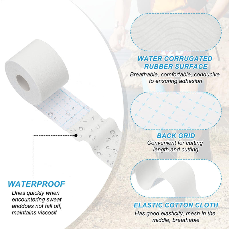 PATIKIL 5.5 Yard x 2 Inch Kinesiology Tape, 4 Roll Adhesive Cotton Sports Muscle Support Tapes Waterproof Elastic Tape for Knee Ankle Wrist Shoulder, Brown/White/Dark Green/Skin