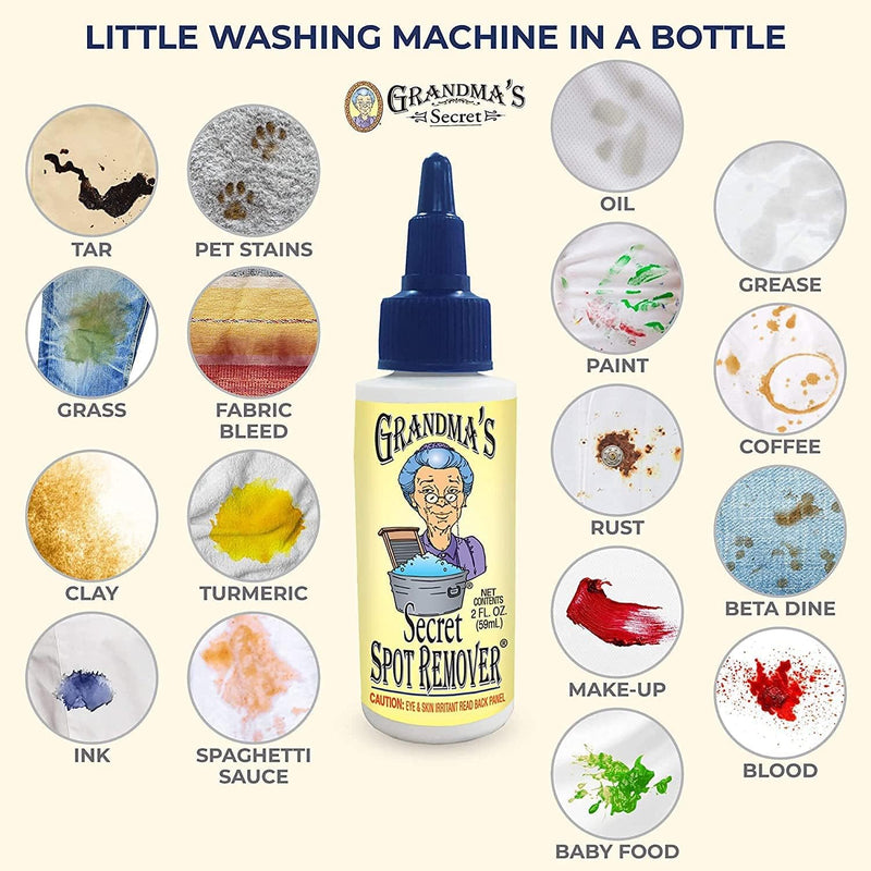 [Australia] - Grandma's Secret Spot Remover - Chlorine, Bleach and Toxin-Free Stain Remover - Stain Remover for Clothes - Fabric Stain Remover Removes Oil, Paint, Blood and Pet Stains – 2 Ounce 