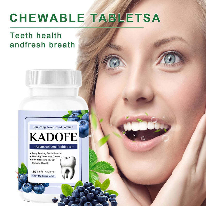 [Australia] - Oral Probiotics for Teeth and Gums & Fresh Breath - Gum Restore & Bad Breath Treatment for Adults |3.5 Billion Advanced Oral Probiotics for Bad Breath, Chewable 30 Tablets (Strawberries-1pcs) Strawberries-1pcs 