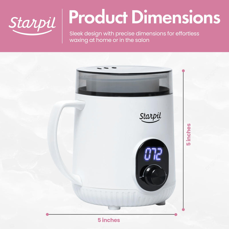 [Australia] - Starpil Wax Warmer - Digital Mini Wax Warmer for Hair Removal 8.4oz / 238g – Best for Hard Wax Beads – Use for Hair Removal – Adjustable Temperature Wax Pot for Facial Hair (White) White 
