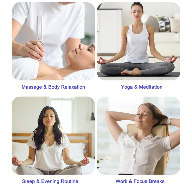 [Australia] - Tuning Fork Set ‚Äì 128Hz 432Hz 512Hz 528Hz Weighted & Unweighted Frequency Tools with Activator, Mallet & Vegan Pouch ‚Äì for Yoga, Meditation, Chakra, Ideal as a Gift 