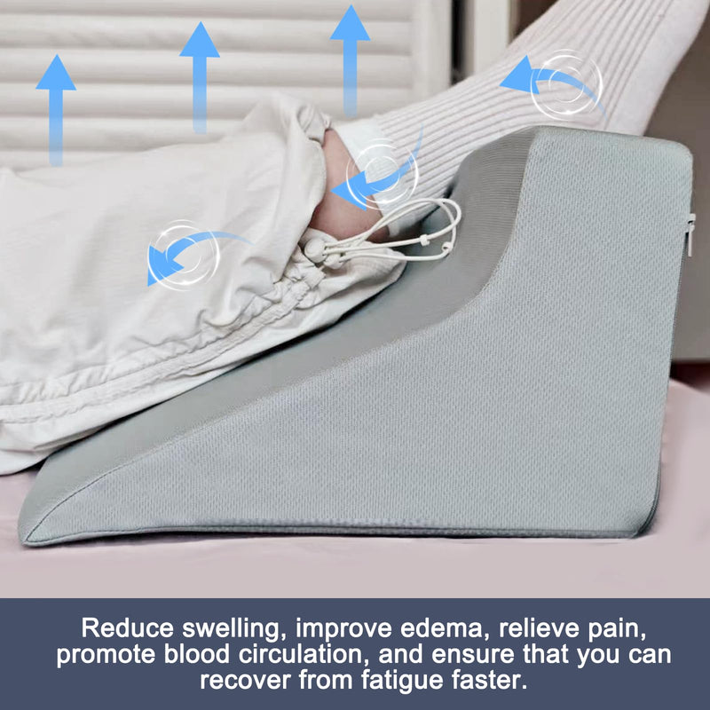 [Australia] - Blanket Lifter for Feet – Bed Sheet Raiser, Post-Surgery Foot Elevation Pillow with Removable Washable Cover – Leg, Knee & Ankle Pain Relief for Arthritis, Neuropathy & Recovery (Grey) Grey 
