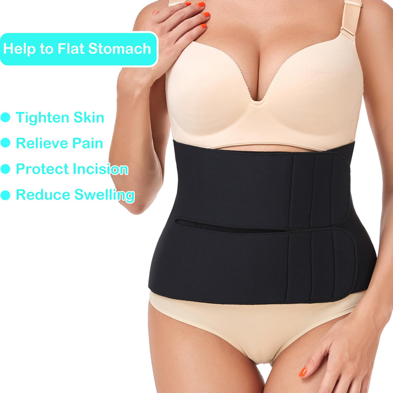 Abdominal Binder Post Surgery Tummy Tuck after Hysterectomy Stomach Waist Compression Wrap Small