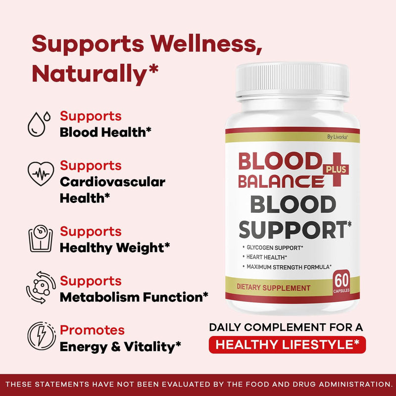 (2 Pack) BloodBalance Plus Capsules - Official BloodBalance Plus Support Supplement Premium Pills All Natural Advanced Formula Multivitamin for Overall Health & Wellness, 120 Capsules for 2 Months