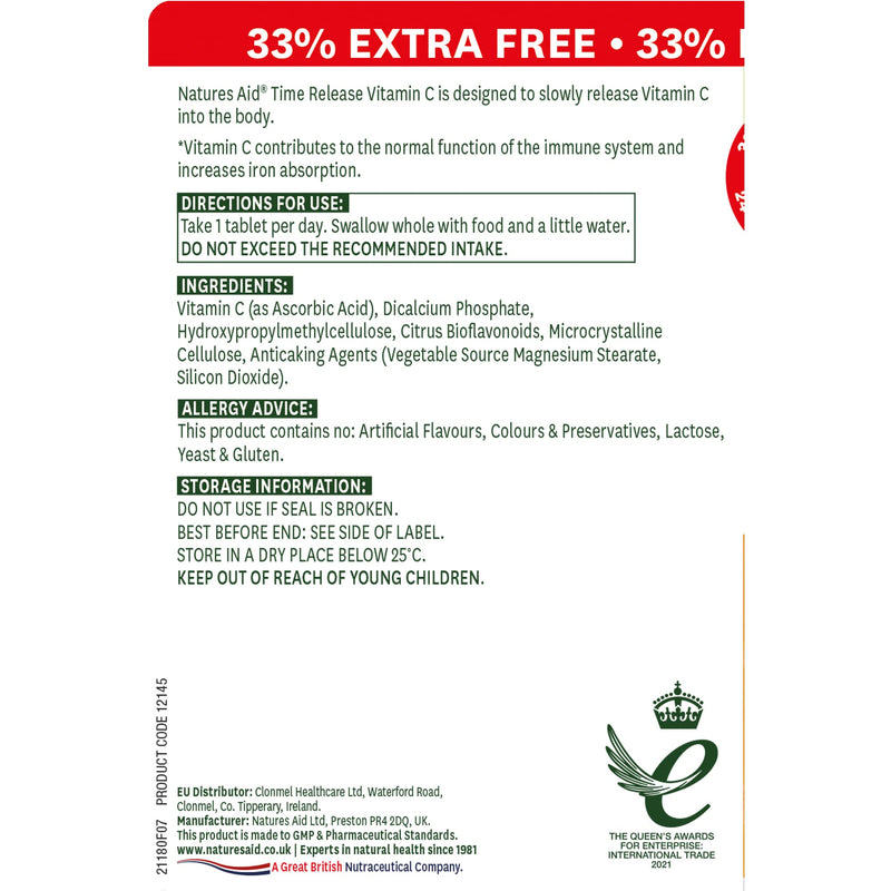 Natures Aid EXTRA FILL Vitamin C Timed Release 1000mg x 240