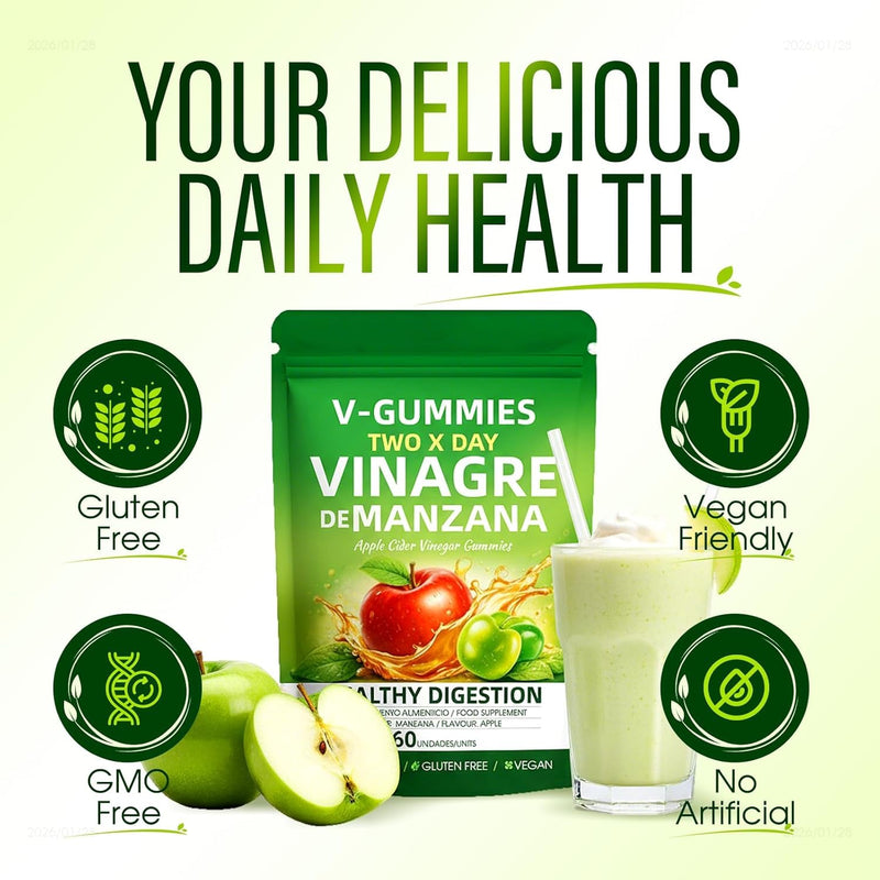V-𝐆𝐮𝐦𝐦𝐢𝐞𝐬 Vinagre De Manzana with The 𝐌𝐨𝐭𝐡𝐞𝐫, 𝐕𝐢𝐭𝐚𝐦𝐢𝐧 C & B12 – Vegan, Gluten-Free 1