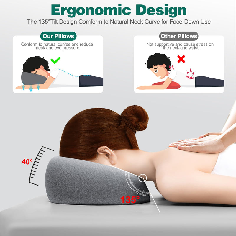 [Australia] - Face Down Pillow, Massage Headrest for Bed, Face Cradle for Stomach Sleeping, Prone Sleepers, After Eye Surgery Recovery, Massage Pillow for Bed 