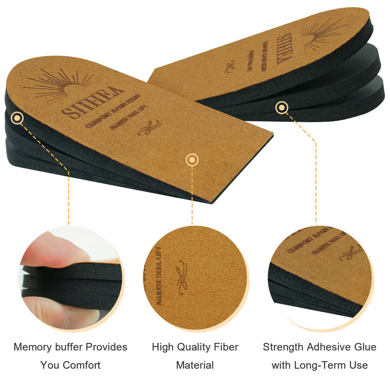 [Australia] - Adjustable Heel Lifts for Shoes, 1/4'' Height Increase Insoles for Achilles Tendonitis, Heel Pain, Leg Length Discrepancy, Plantar Fasciitis, Shoe Lifts (Medium (Pack of 2), Brown) Medium (Pack of 2) 