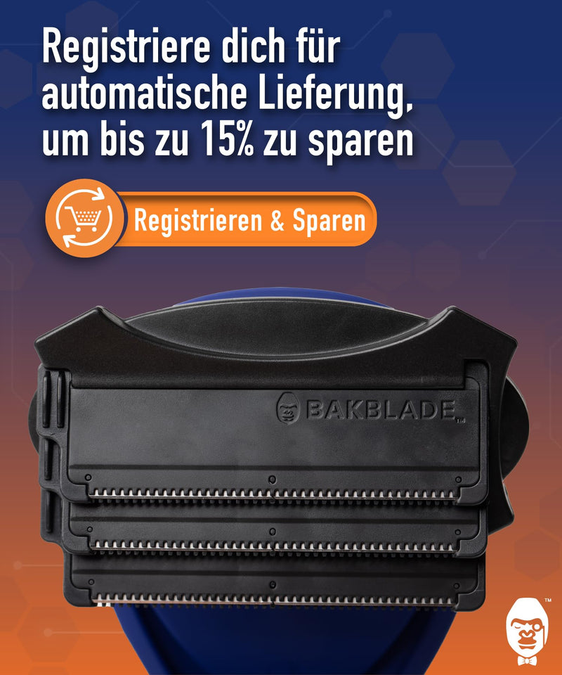 [Australia] - baKblade 2.0 - Replacement blades for 2.0 Elite razors - Dryglide technology (6 replacement blades included) 6 pieces (pack of 1) 