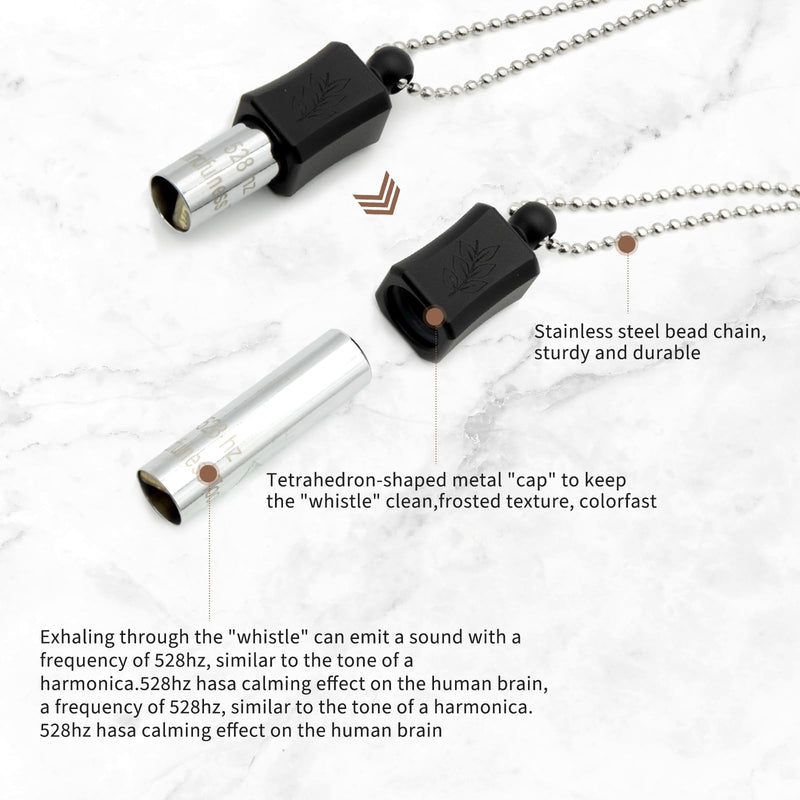 [Australia] - 528 Hz Meditation Necklace Breathing Frequency Sound Healing Device by Adjusting The Breathing for Anxiety & Stress Relief Mindfulness (White) 