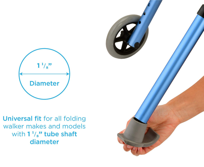 [Australia] - NOVA Medical Products Walker Glide Skis, Universal Fit, One Pair, Gray 