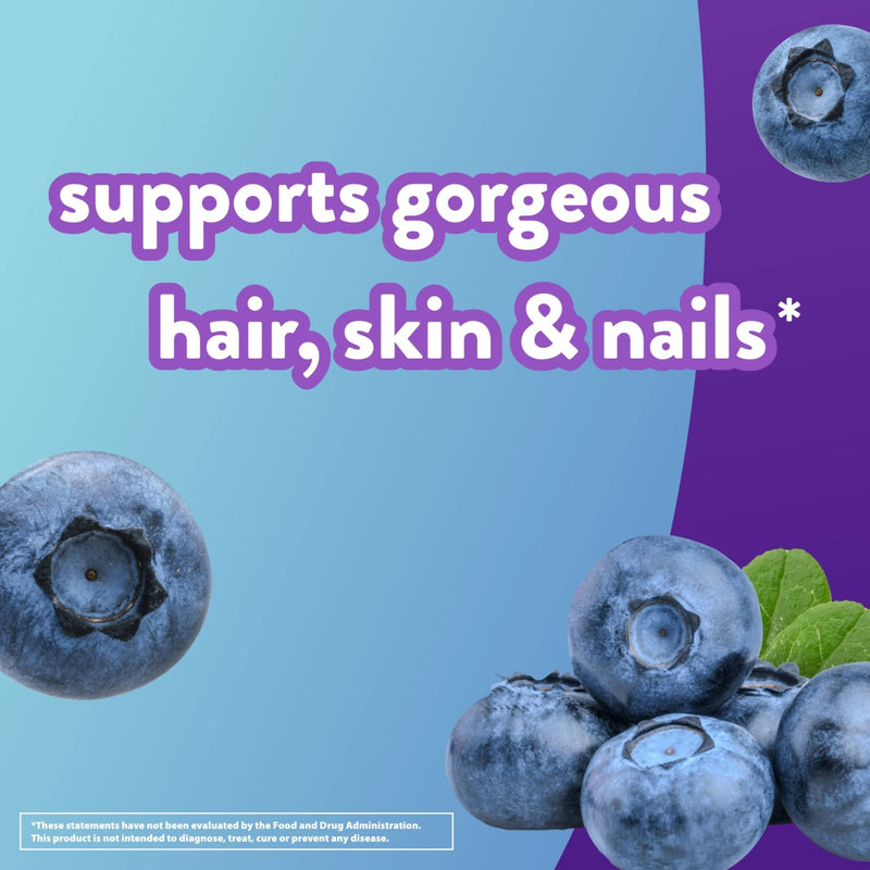 [Australia] - vitafusion Extra Strength Biotin Gummy Vitamins, Berry Flavored, 5,000 mcg Biotin Vitamins, America’s Number 1 Gummy Vitamin Brand, 50 Day Supply, 100 Count (Packaging may vary) 