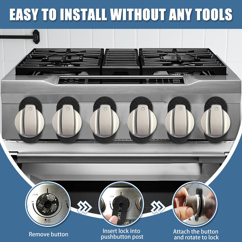 [Australia] - Silicone Stove Knob Safety Locks - Child Proof Oven Knob Locks (6 Pack)] 