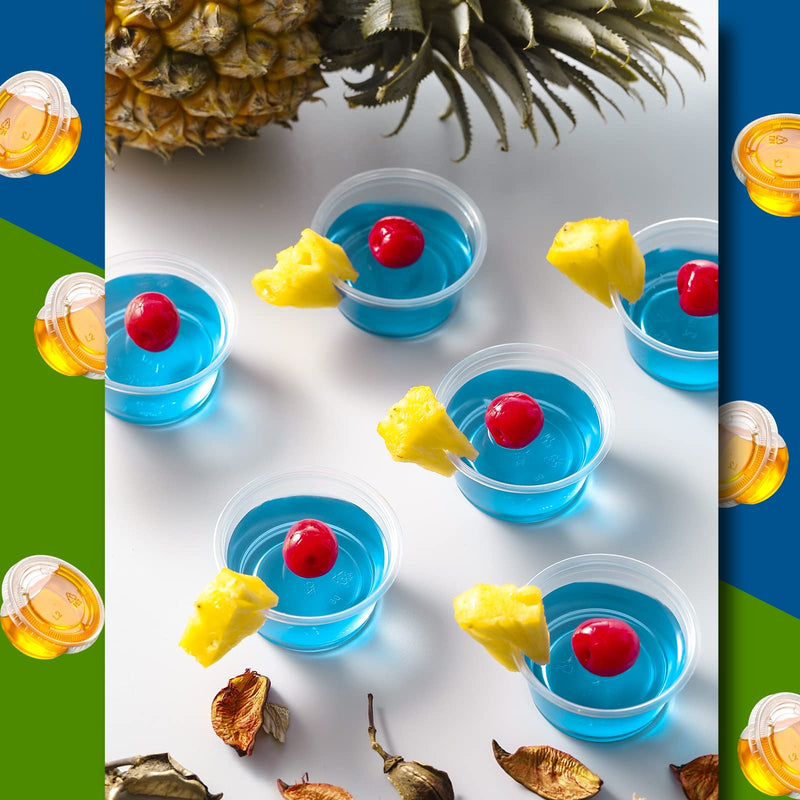 [Australia] - [130 Sets - 2 Oz ] Jello Shot Cups, Small Plastic Containers with Lids, Airtight and Stackable Portion Cups, Salad Dressing / Dipping Sauce Cups, Condiment Cups for Lunch, Party to Go, Trips 2oz - 130 