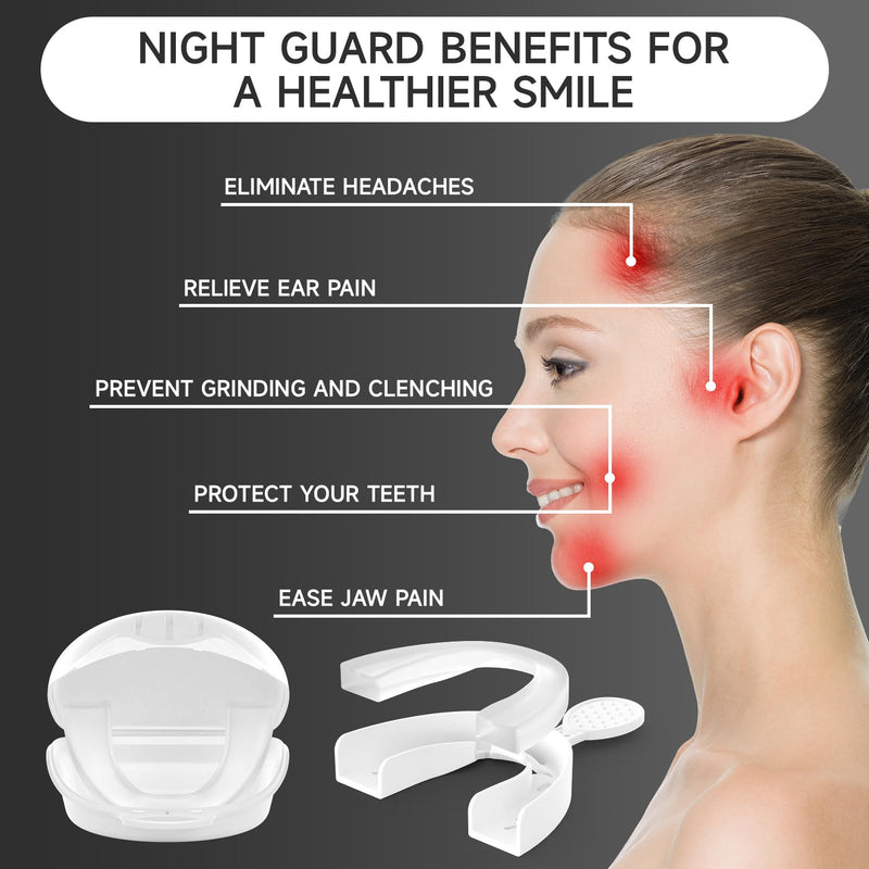 [Australia] - Upgraded Mouth Guards for Grinding Teeth, 4 Pack, Standard Size, Professional Night Guard With Fitting Tray, Comfortable for Clenching Teeth Clear 