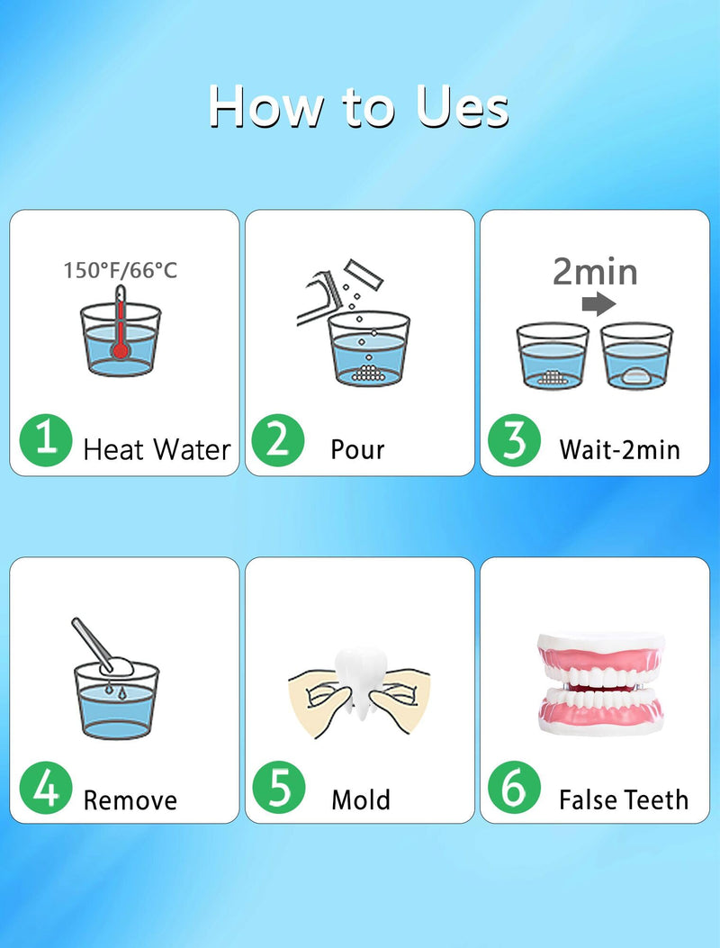 [Australia] - JXE JXO Tooth Repair Kit, Moldable False Teeth, DIY tooth thermoplastic beads for Temporary Replacing Missing & Broken Teeth, Regain Your Confidently Smile 50ML 