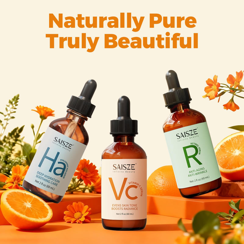 Vitamin C Serum for Face, Facial Serum for Dark Spot, Skin Care Gifts for Women, Birthday Gift for Her, Anti Aging with Vitamin C, Hyaluronic Acid, 60ml Vitamin C Serum