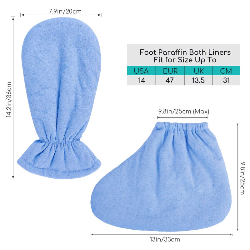 [Australia] - Paraffin Wax Booties and Gloves, Segbeauty Larger Thicker Paraffin Heated Hand SPA Mittens Foot Liners, Gloves & Socks for Hot Wax Hand thera-py Thermal treat-ment Wax Warmer Paraffin Wax Machine Elastic mitts&booties-Large 