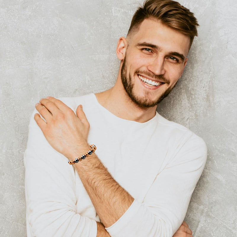 [Australia] - Copper Bracelet for Men and Women, Strength Mens Magnetic Copper Bracelets with 3,800 Gauss Magnets, 99.99% Pure Solid Copper, Handmade Copper Jewelry Gift Style A - Copper Magnetic Bracelet 