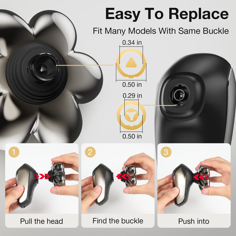 [Australia] - 7 Blade Floating Replacement Shaving Head, Washable Shaver Blade Heads Replacement for Head Shaver, Wet & Dry Compatible for Rotary Shavers 