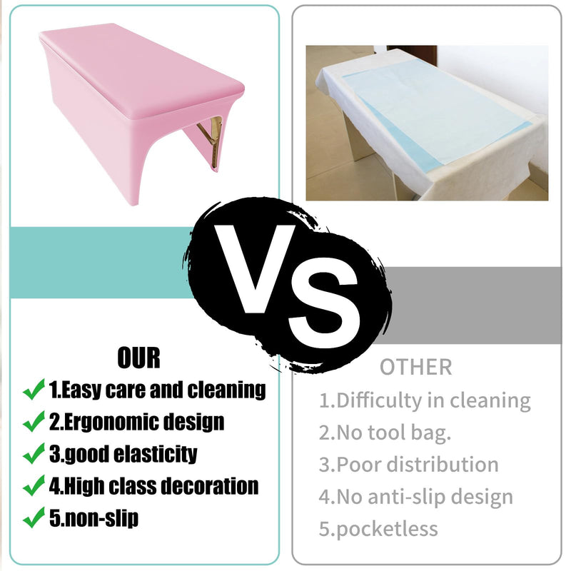 [Australia] - Pink Lash Bed Cover 6FT Vinyl Massage Table Cover Protector, Silky Reusable & Wipeable Massage Bed cover Waterproof Ultra-Durable and High Elasticity Leather Spa Bed Covers for Esthetician Pink 