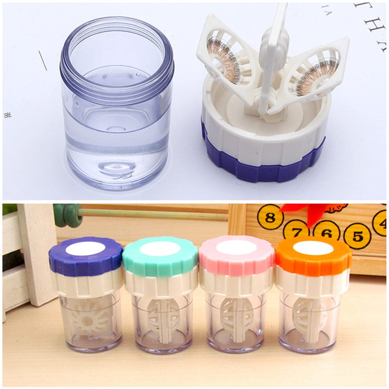 [Australia] - High-quality contact lens containers, contact lens cleaners, 4 pieces of contact lens storage, contact lens containers, contact lens boxes with baskets, contact lens color contact lens containers 
