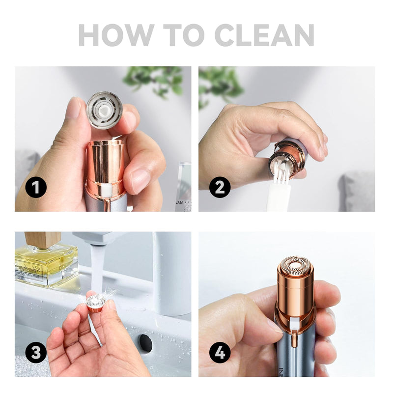 Facial Hair Remover for Women Ladies Upper Lip Hair Removal Electric Face Shaver with Rechargeable Battery Brush (Blue) Blue