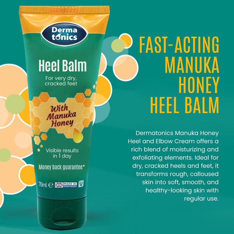 [Australia] - Dermatonics Manuka Honey Heel and Elbow Moisturizing & Exfoliating Cream for Dry and Cracked Heels | Dry Feet Treatment & Cracked Heel Repair for Rough, Dry and Cracked Feet, 2.37 fl oz Tube, 3 Pack 2.37 Fl Oz (Pack of 3) 