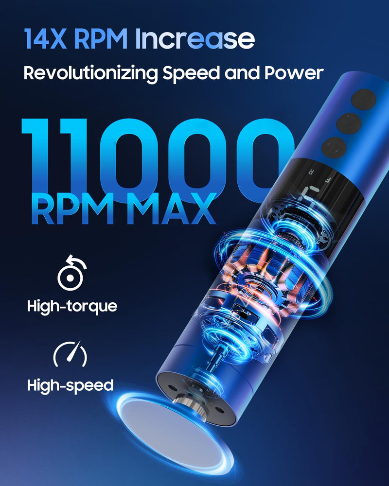 [Australia] - 11000 RPM Rechargeable Electric Foot Callus Remover with 2Glass Sander Discs - Cordless Foot Scrubber,Professional Pedicure Tool for Dead Skin and Calluses,Electric Foot File - Blue Blue - Rechargeable 