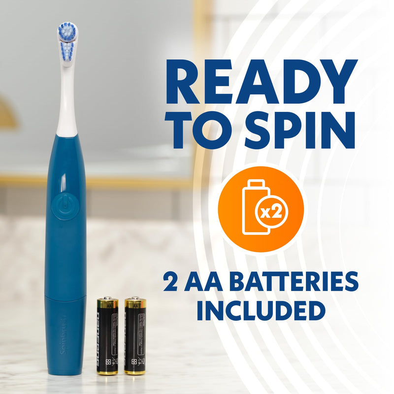 [Australia] - Spinbrush New PRO Clean Battery Powered Electric Toothbrush for Adults, Soft Bristles, Blue, 1 Count NEW VERSION, Soft Bristles 