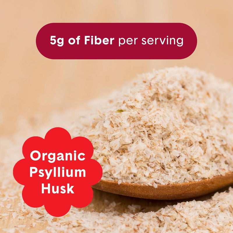 [Australia] - Bellway Super Fiber Powder + Fruit, Sugar Free Organic Psyllium Husk Powder Fiber Supplement for Regularity, Bloating Relief & Digestive Health, Plant-Based, Raspberry Lemon (50 Servings) 
