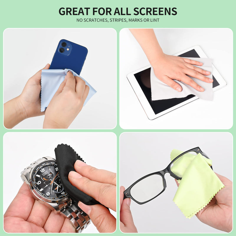 [Australia] - 18 Pack Microfiber Cleaning Cloths (7" x 6") Multicolor Glasses Cleaning Cloth for Eyeglasses, Camera Lens, Cell Phones, Laptops, LCD TV Screens and More 18 Pack 6" x 7" 