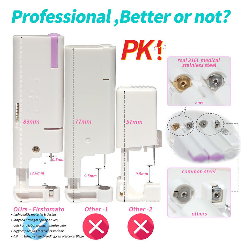 [Australia] - 2PCS Disposable Ear Piercing Kit Ear Piercing Gun Self Use Ear Piercings Kit Cartilage Piercing Gun with Hypoallergenic Earrings(3mm Ball,24kt Gold) 3.0mm 