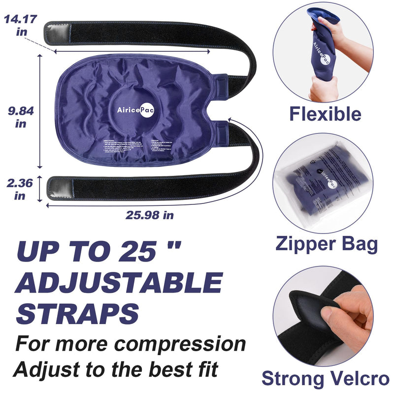 [Australia] - Ice Pack for Knee Pain Relief, Reusable Gel Ice Wrap for Injuries, Swelling, Knee Replacement Surgery, Cold Compress Therapy for Arthritis, Meniscus Tear and ACL, Blue BLUE 1 PACK 1.0 
