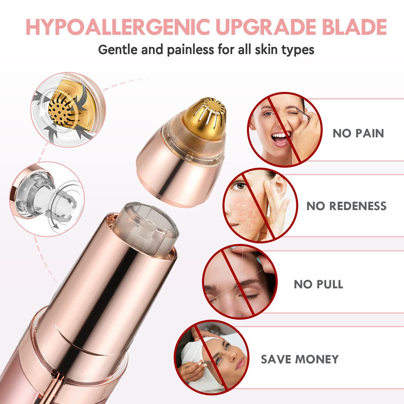 [Australia] - Gurelax Electric Eyebrow Razor, Eyebrow Trimmer Epilator USB Rechargeable, Painless Eyebrow Epilator with 2 x Replacement Heads Women's Razor for Women Eyebrows, Face, Lips 